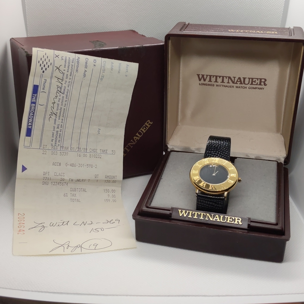 Wittnauer Longines 32mm quartz watch w original box and papers.